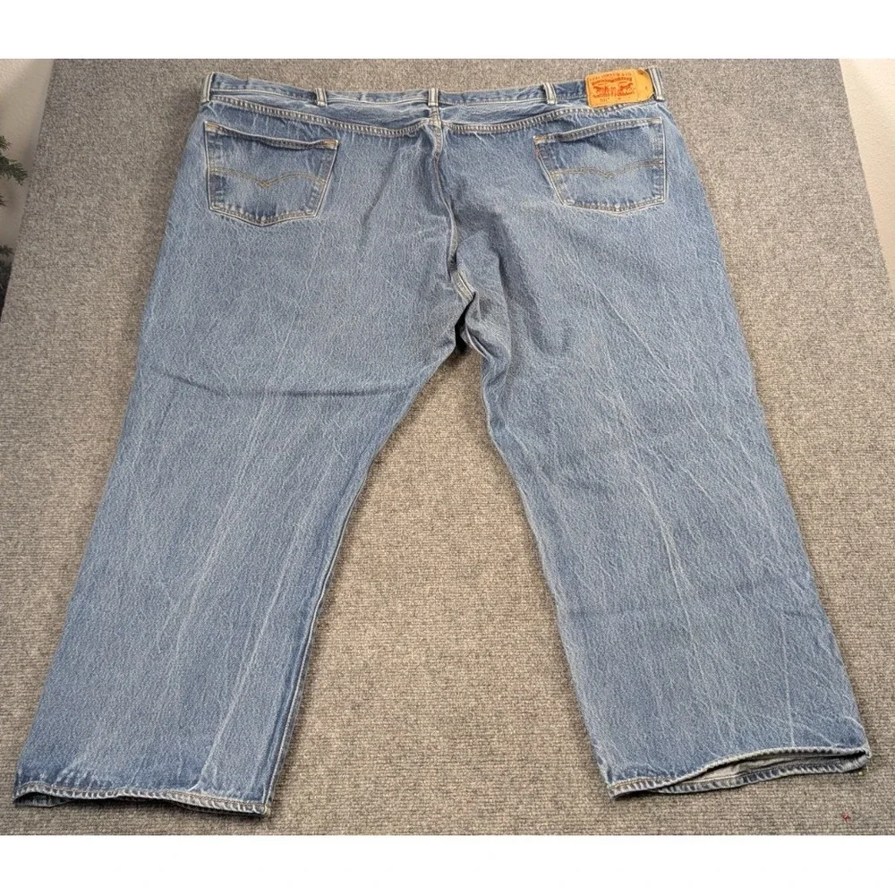 Levis‎ 501 Original Fit Jeans Mens 60x30 Big Tall Button Fly Light Wash Denim